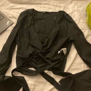 Zara Wrap Around Top Long Sleeve